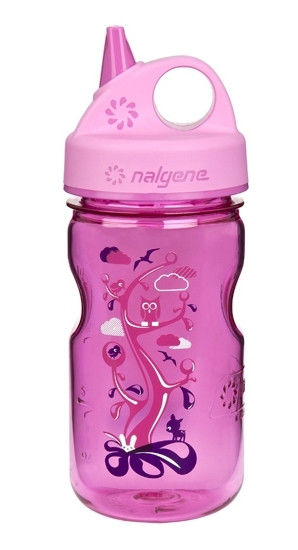 Бутылка Nalgene Grip'n Gulp 350ml Pink Woodland Art фото видео изображение
