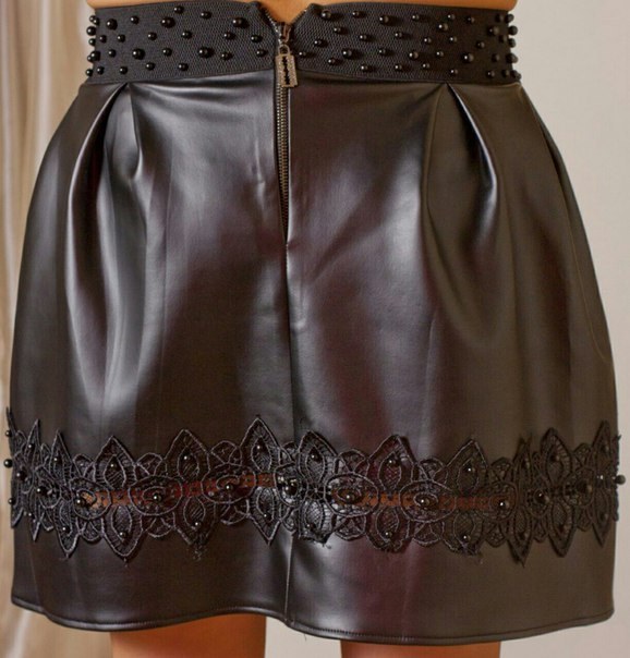фото Короткая черная юбка с кружевным украшением видео отзывы