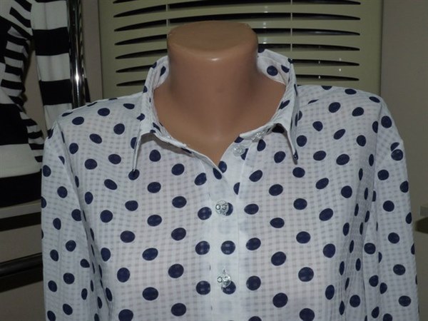 фото Воздушная шифоновая блуза-поло с длинным рукавом видео отзывы