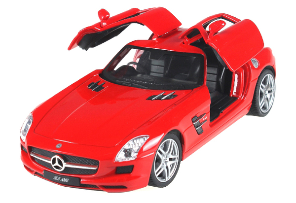 Машинка р/у 1:24 Meizhi лиценз. Mercedes-Benz SLS AMG металлическая (красный) фото видео изображение