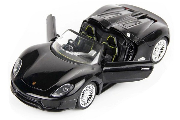 Машинка р/у 1:24 Meizhi лиценз. Porsche 918 металлическая (черный) фото видео изображение