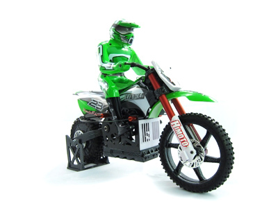 Мотоцикл 1:4 Himoto Burstout MX400 Brushed (зеленый) фото видео изображение